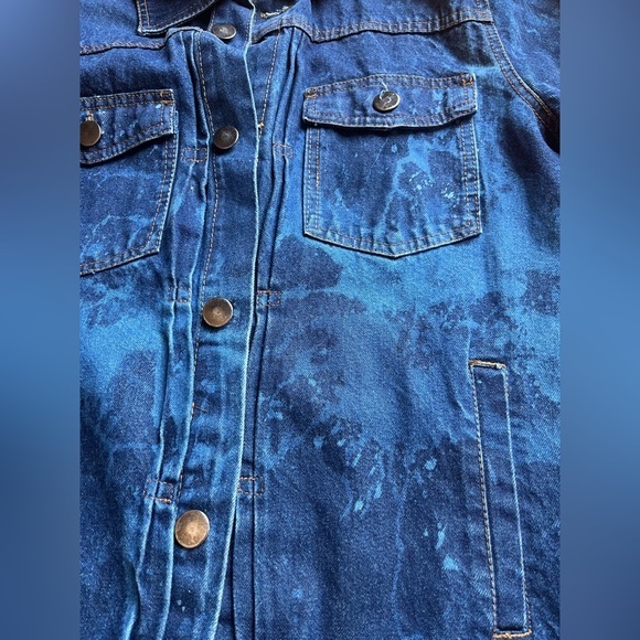 Vintage Rare One-OF-A-Kind‎ 70’s Acid Wash Denim Trucker Jacket Men’s M - Picture 6 of 14